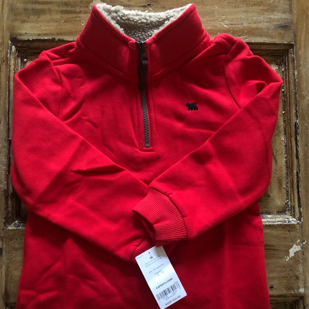 Carter’s Quarter Zip Sweater w/ Sherpa Collar NWT
